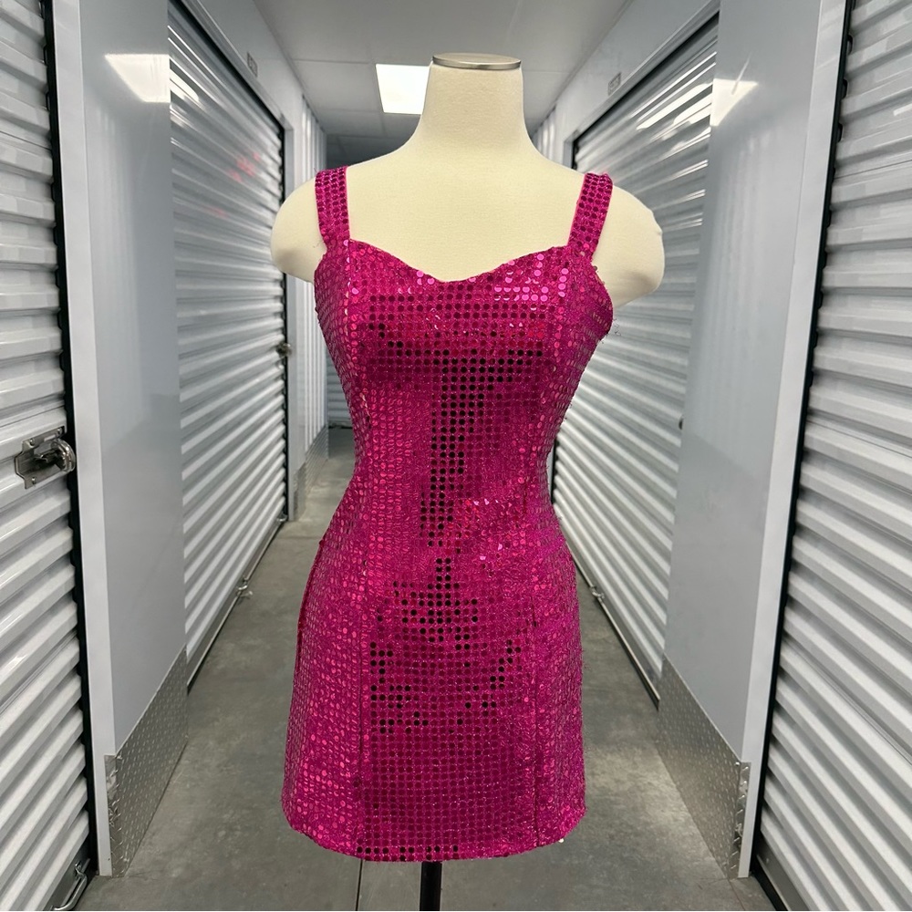 Vintage Pink Sequin Mini Dress